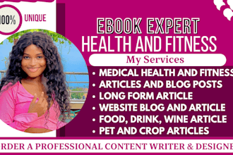 write health, fitness and medical ebook and book, ebook writer and ghostwriter