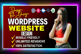 develop wordpress website design with responsive web design