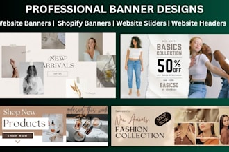 design high quality shopify banner, product website banner,etsy banner ad banner