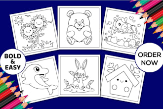 design beautiful bold and easy coloring book for amazon KDP
