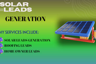 generate b2b leads in the USA for solar companies, including leads for homeowner
