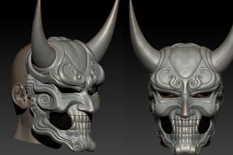sculpt cosplay 3d mask, helmet, armour, halloween cosplay for 3d printing