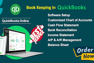 setup, accounting and bookkeeping using quickbooks online