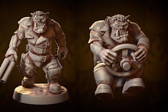sculpt 3d dnd fantasy miniature character for 3d printing using blender zbrush
