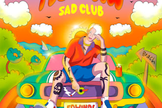 create a unique cartoon style album covers for all genres