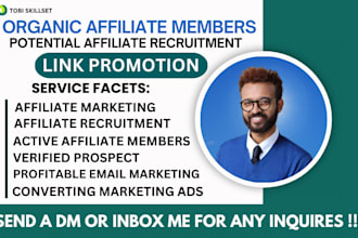 recruit genuine members to sign up affiliate program, affiliate link promotion