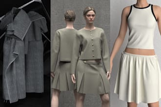do any custom 3d garment, 3d garment amination, and fashion apparel in clo3d