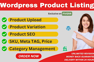 do wordpress data entry and woocommerce product listing
