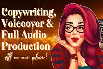 create complete audio adv with copywriting and voiceover