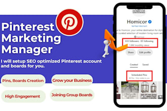 be your pinterest marketing manager and pins designer