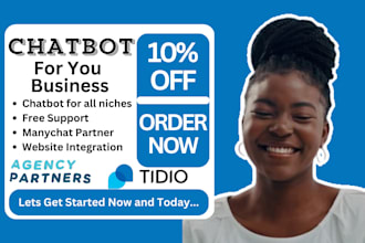 create chatbot for social media platforms, website using manychat,chatfuel,tidio