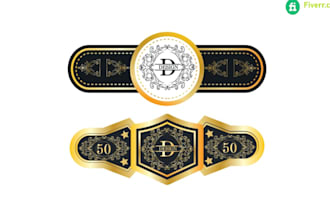 do premium cigar brands label logo and box design with unlimited revision