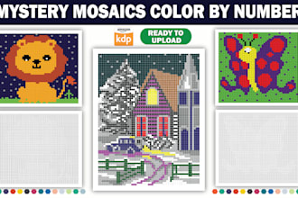 unique create mystery mosaics color by number coloring book for adults