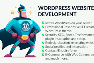create professional responsive wordpress website, SEO ready