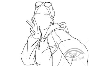 line art portrait illustration from your photo