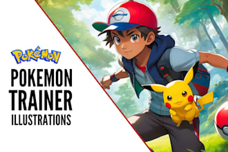 draw fakemon and pokemon illustration art, anime drawing, telegram stickers