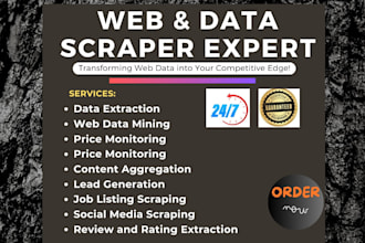 do web scraping , crawling , data extraction , mining