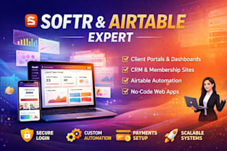 airtable database, airtable automation, softr io webapp, softr website