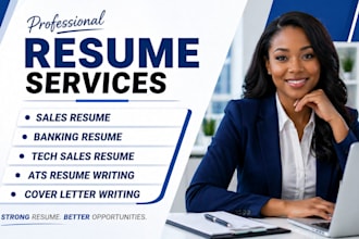 create ats sales, banking and tech sales resume with cover letter and linkedin