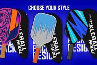create pickleball paddle rackets, bag, full package designs
