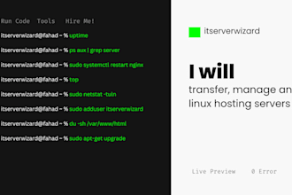 transfer, manage any linux hosting servers