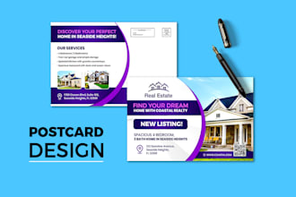 design professional direct mail eddm postcard, lawncare business flyer