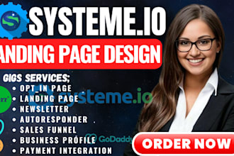 create systeme io sales funnel, landing page in systeme io, landing page design