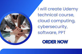 create udemy technical course, cloud computing, cybersecurity, software, PPT
