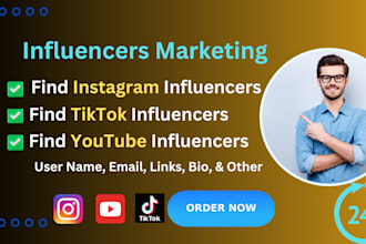find best instagram, tiktok and youtube influencer list for influencer marketing