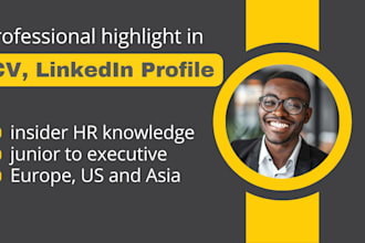 write your CV, resume, and linkedin profile