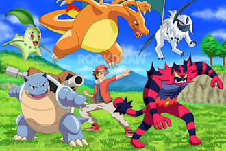 draw you as a pokemon trainer with your favorite team