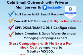 setup instantly ai and mail server with SMTP relay for cold email outreach