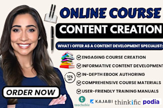 create online course content, ebook online course creation, course curriculum