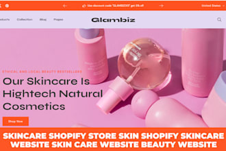 build skincare shopify store skincare shopify beauty website skincare website