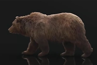 do realistic 3d animal animation, 3d animal model, 3d character design, xgen fur