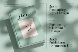 expert book formatting for amazon KDP, ingramspark and lulu  cover design