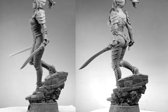 make an stl 3d model for 3d printing, 3d sculpture, sculpted articulated model