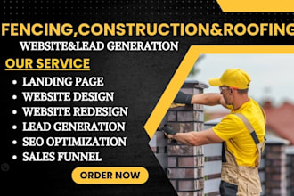 design fencing website construction website roofing website contractor leads
