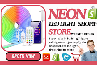 design selling neon sign shopify store neon website led light dropshipping store
