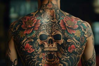 create sleeve tattoo design in geometric style