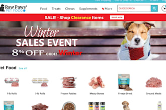 design pet food shopify store pet product package label pet care website design