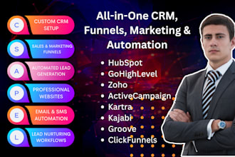 hubspot crm, gohighlevel sale funnel, zoho crm, activecampaign marketing, kartra