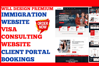 design immigration website visa application website client portal page bookings