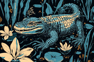 illustrate botanical and linocut vector art