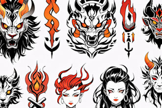 create any design in traditional tattoo or old school style
