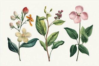 draw botanical illustration art for you
