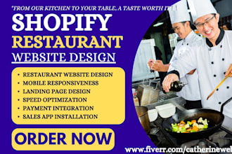 design restaurant website bakery website food ordering website catering website