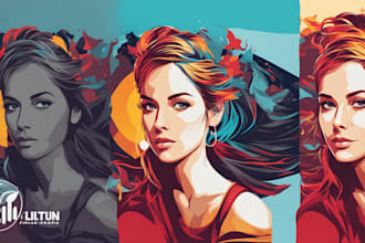 turn your photo into colorful vector art portrait