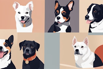 draw minimalist pet illustration portrait vector