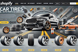 build professional car tires wheel shopify website auto part accessories website